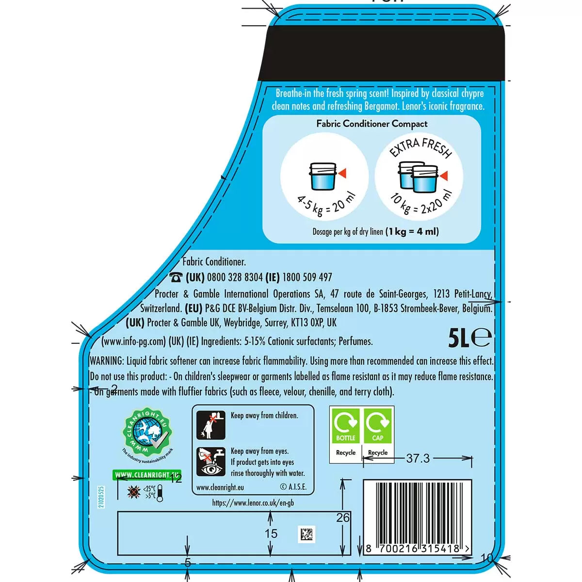 Lenor Fabric Conditioner Spring Awakening Pack of 5L (250 Wash)