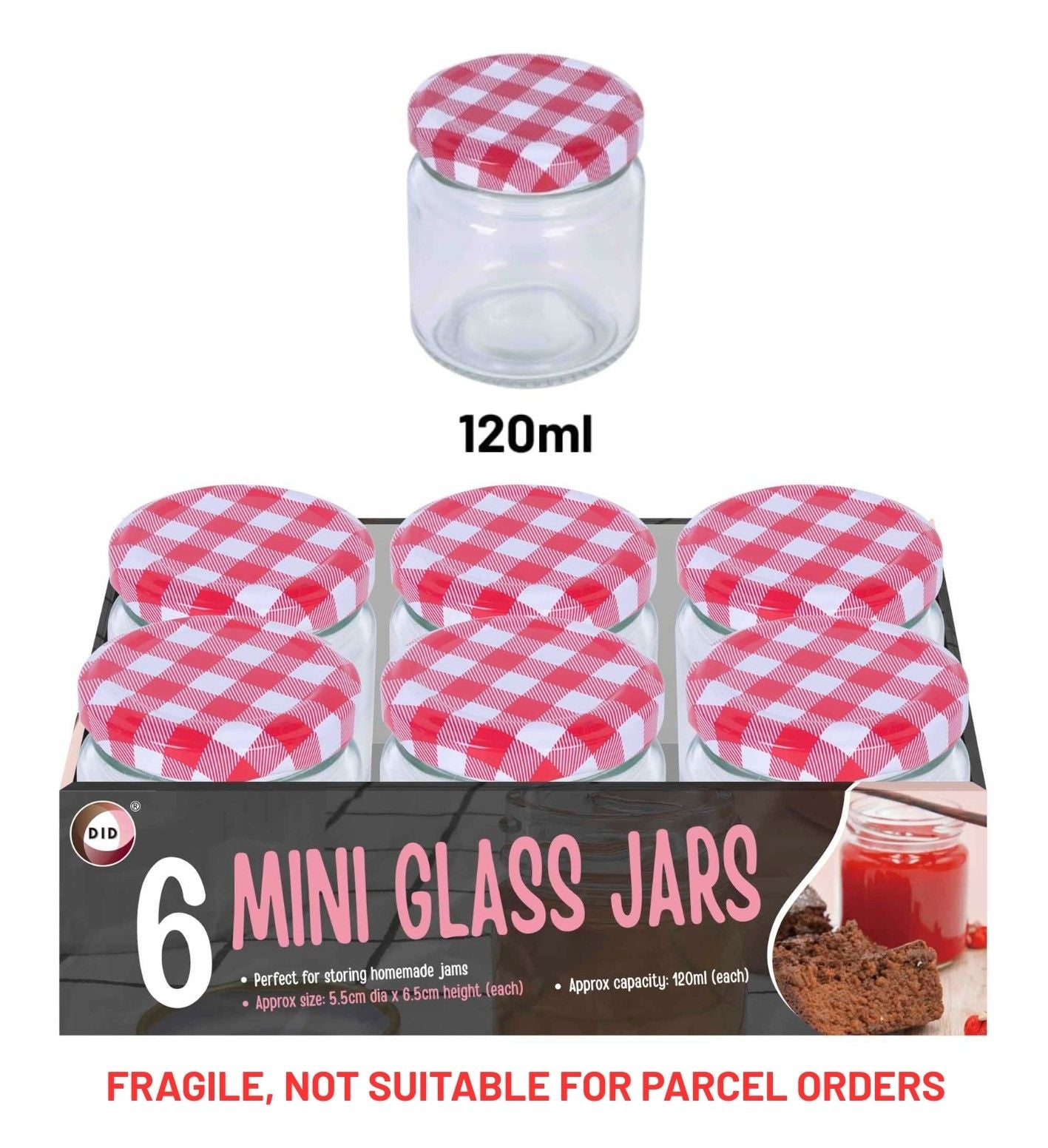 6pc 120ml Mini Glass Jars