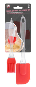 2pc Silicone Spatula & Pastry Brush Set